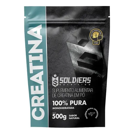 Creatina 500g Suplemento Monohidratada Em Pó 100% Pura - Soldiers Nutrition Sem Sabor