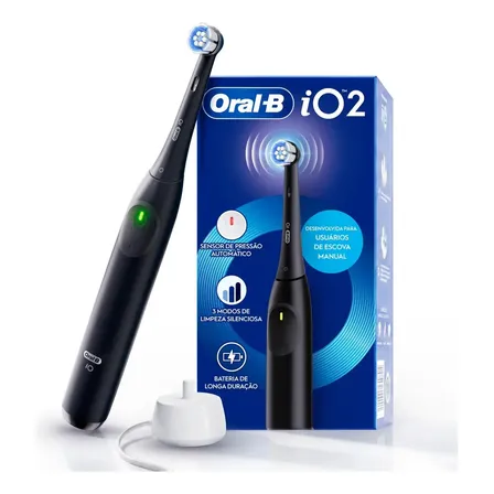 Escova De Dente Elétrica Oral-b Io2, 1 Cabo + 1 Refil + Carregador