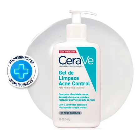 Gel De Limpeza Para Pele Oleosa E Acneica, Acne Control Cerave, 340g Dia/noite