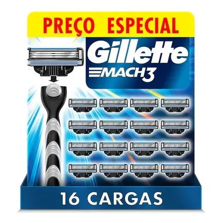 Gillette Mach3 Carga Para Aparelho 16 Unidades