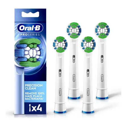 Refil Escova De Dente Elétrica Oral-b Precision Clean, 4 Unidades Branco