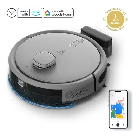 Robô Aspirador Electrolux 4 Em 1 Wi-fi Experience Até 1h40 Mapeamento Cinza (erb61) Bivolt 127/220v