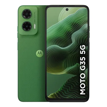 Smartphone Motorola Moto G35 5g - 128gb 12gb (4gb Ram+8gb Ram Boost), E Camera 50mp Com Ai Nfc Tela 6.7  Com Superbrilho - Verde - Vegan Leather